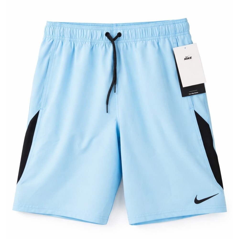 Nike Swim Contend Swim Trunks Men's Small Blue Lined Stretch Volley Shorts NWT
